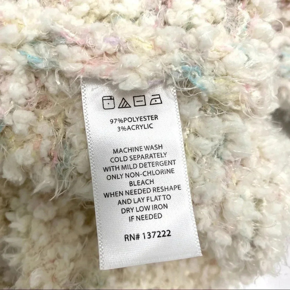 Willow & Wind Popcorn Sweater Pastel Multicolor Cropped knit Crew Neck Size XS - Picture 4 of 5